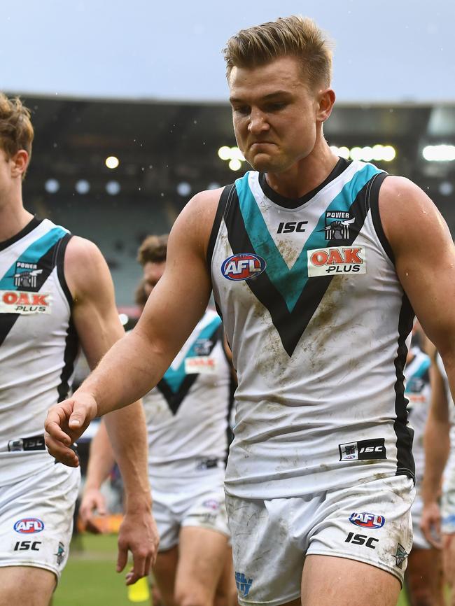 Ollie Wines said he was embarrassed after the Collingwood loss. Picture: Quinn Rooney/Getty Images