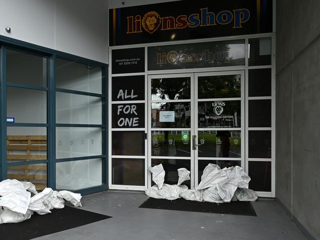 BRISBANE, AUSTRALIA - MARCH 06: Sand bags line the entrance to The Gabba on March 06, 2025 in Brisbane, Australia. Tropical Cyclone Alfred is expected to make landfall in southeast Queensland and northern NSW as a Category 2 storm, marking the first time a cyclone has directly hit the region in over 50 years. The storm is forecast to bring damaging winds, heavy rainfall, and potential storm surges, prompting authorities to urge residents to prepare for significant impacts, including flooding and power outages. (Photo by Albert Perez/Getty Images)