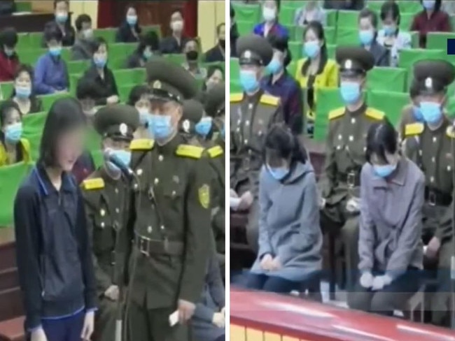 The teenage girls were publicly humiliated. Picture: KBS