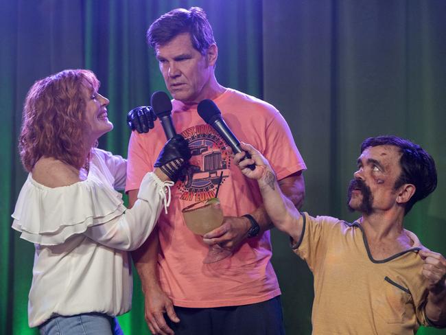 Cath (Glenn Close), Moke (Josh Brolin), and Jady (Peter Dinklage) in Brothers.Picture: Tina Rowden/Prime Video