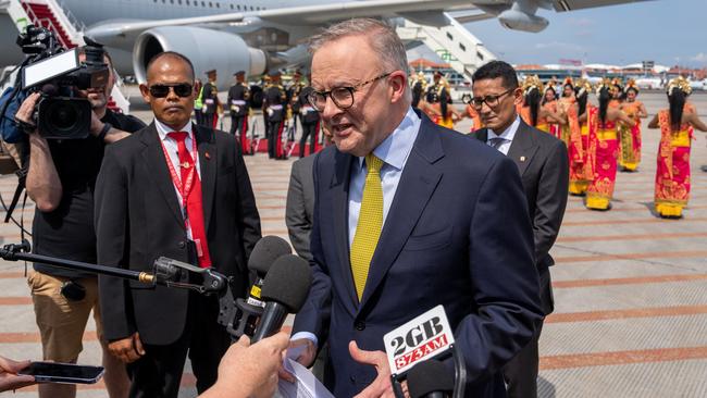 Prime Minister Anthony Albanese has arrived in Indonesia for the G20 summit where he will also meet with China’s President Xi Jinping. Picture: Twitter