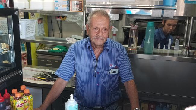 Bill Fawzi has been feeding the people of Gladstone since 1980, first in his South Gladstone Pizza shops, now at The Outlook Cafe on Auckland Hill. Picture Rodney Stevens