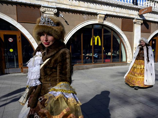 The closure of McDonald’s in Russia comes after the fast food giant was one of the first US companies to set up in the USSR as communism collapsed in 1990. Picture: AFP