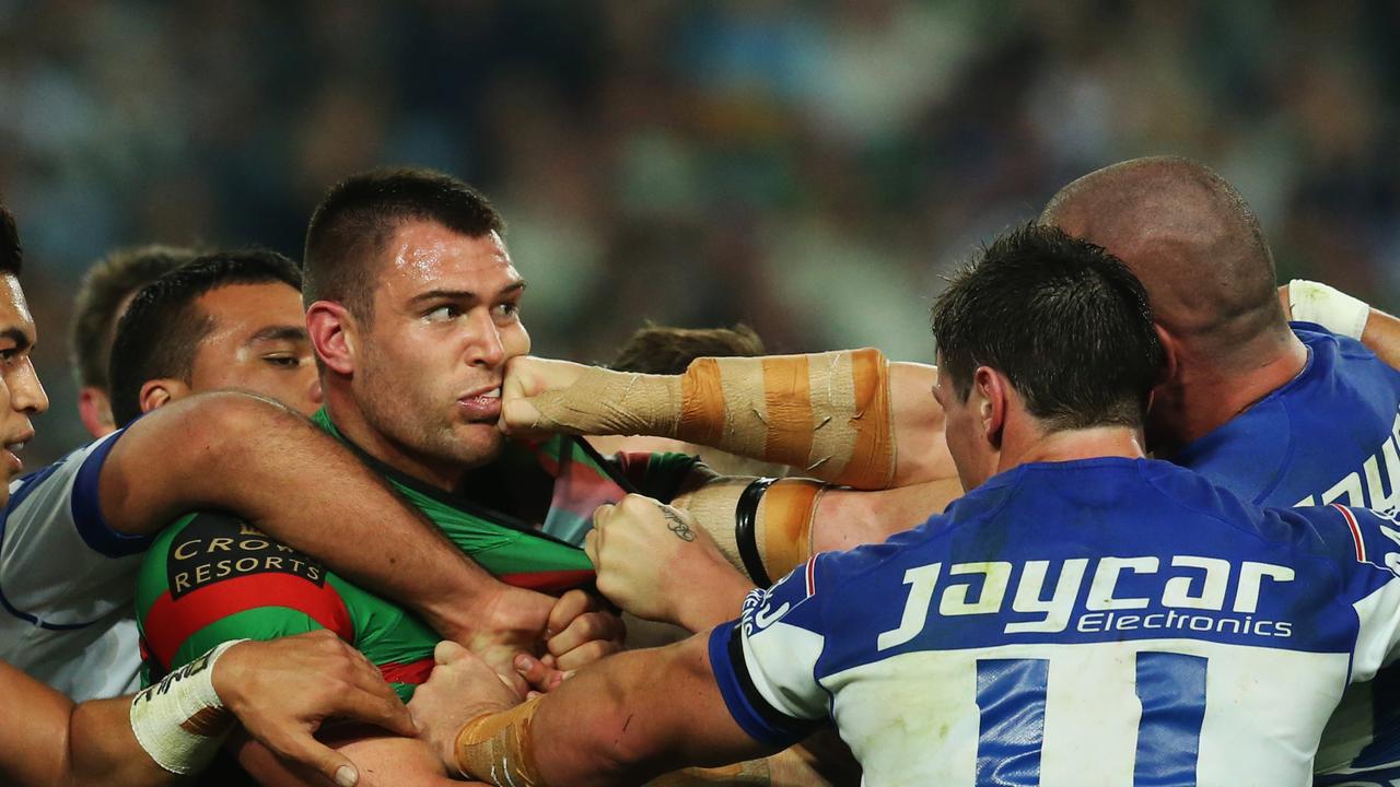 Things get heated between Tim Grant and David Klemmer. Picture: Mark Evans