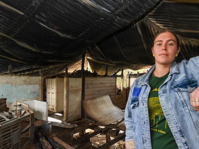 South Lismore’s Rahima Jackson was living in a caravan and makeshift campsite. Picture: Cath Piltz