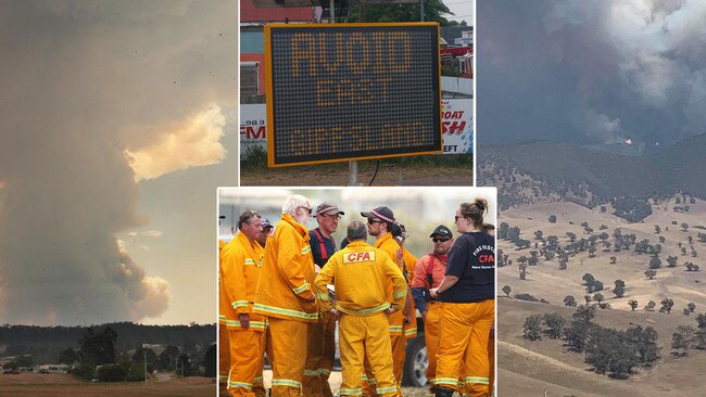 Fires stalk Bruthen in Victoria. Pictures: Supplied