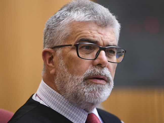 Labor Senator Kim Carr speaks during Senate estimates at Parliament House in Canberra, Thursday, March 1, 2018.  (AAP Image/Lukas Coch) NO ARCHIVING