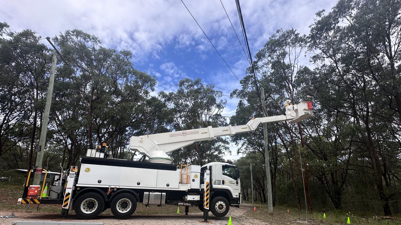 Energex crews on Russell Island.