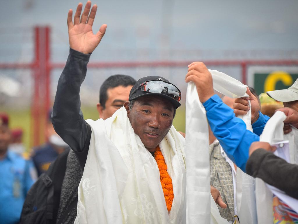 Nepali guide Kami Rita Sherpa reached the top of Mount Everest on May 23, 2023, for a record 28th time. Picture: Nisha Bhandari / AFP)