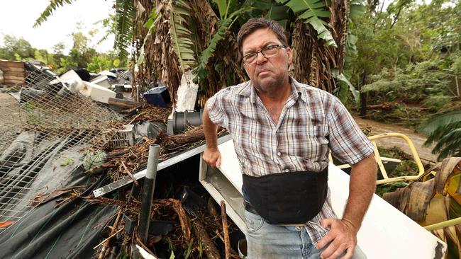 Owner of Spectrum Plants Gold Coast Wes Trevor tells how his business is destroyed after the double whammy of storms and floods. Pics Adam Head