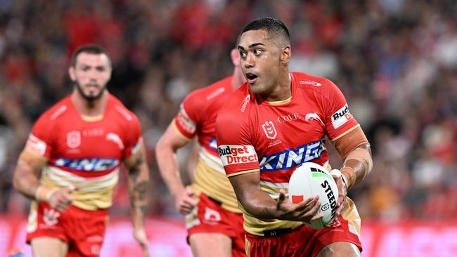 Connelly Lemuelu has a knee injury. Picture: Bradley Kanaris/Getty Images