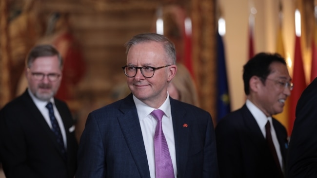 Prime Minister Anthony Albanese, pictured in Madrid, said he had a "very constructive discussion" with French President Emmanuel Macron. Picture: Supplied