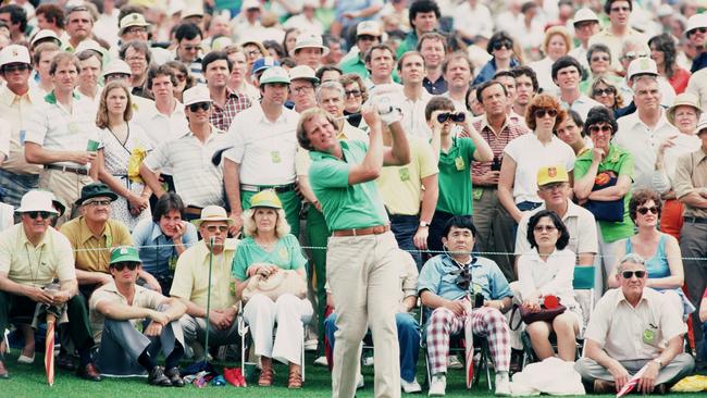 Jack Newton in action at the Masters in 1980. Picture: Augusta National/Getty Images