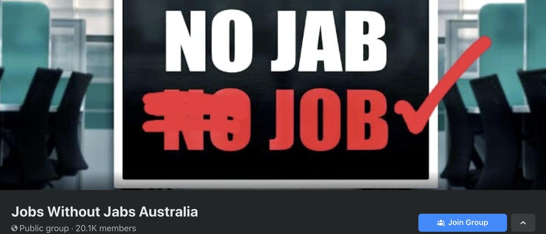 Thousands have gathered online to oppose mandatory vaccination in online groups for ‘no-jab’ employment.
