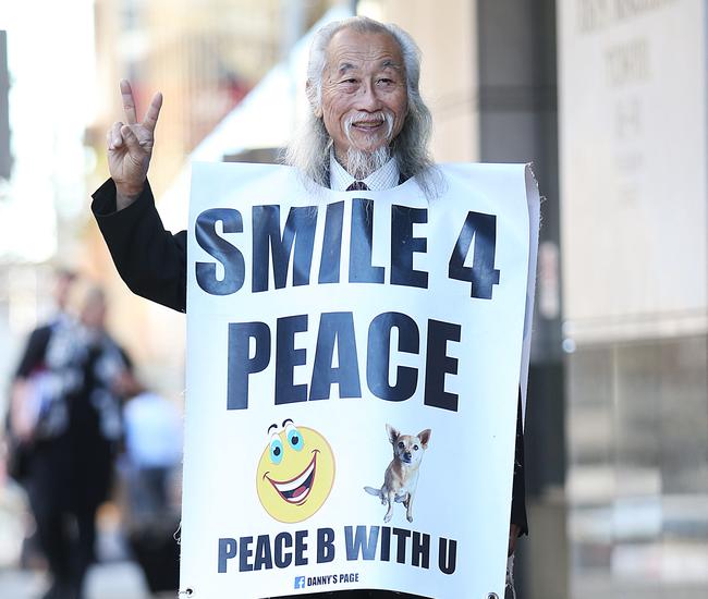 Danny Lim, pictured outside the Downing Centre, mounted a constitutional challenge over the Tony Abbott sign. Picture: Danny Aarons