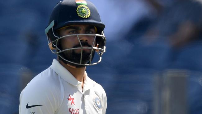 Virat Kohli hadn’t put a foot wrong since becoming India captain but had his calm upset by an Australian onslaught in Pune.