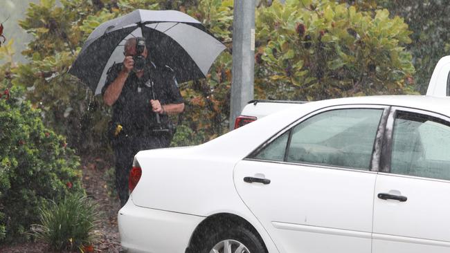 Police investigate the shooting. Picture: Mike Batterham