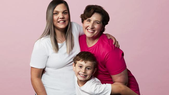 The shoot was a celebration of “breast friends”. Rebecca and Patrick with and her best friend Erin.