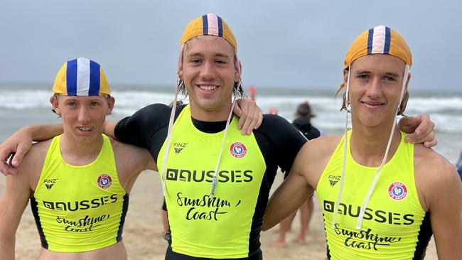 Lachie Mercer, Ben Cervenak and Alex Sheppard of Kurrawa Surf Club.