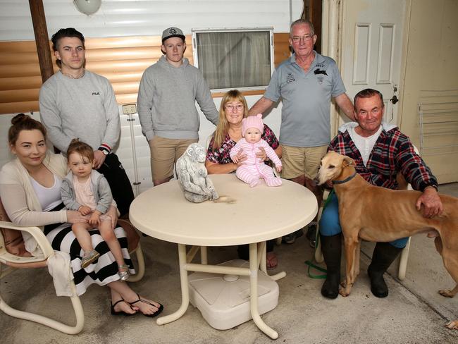 Neath trainer and breeder Bill Bright, right, with his family who are all heavily involved in the greyhound racing industry. Picture: Peter Lorimer.