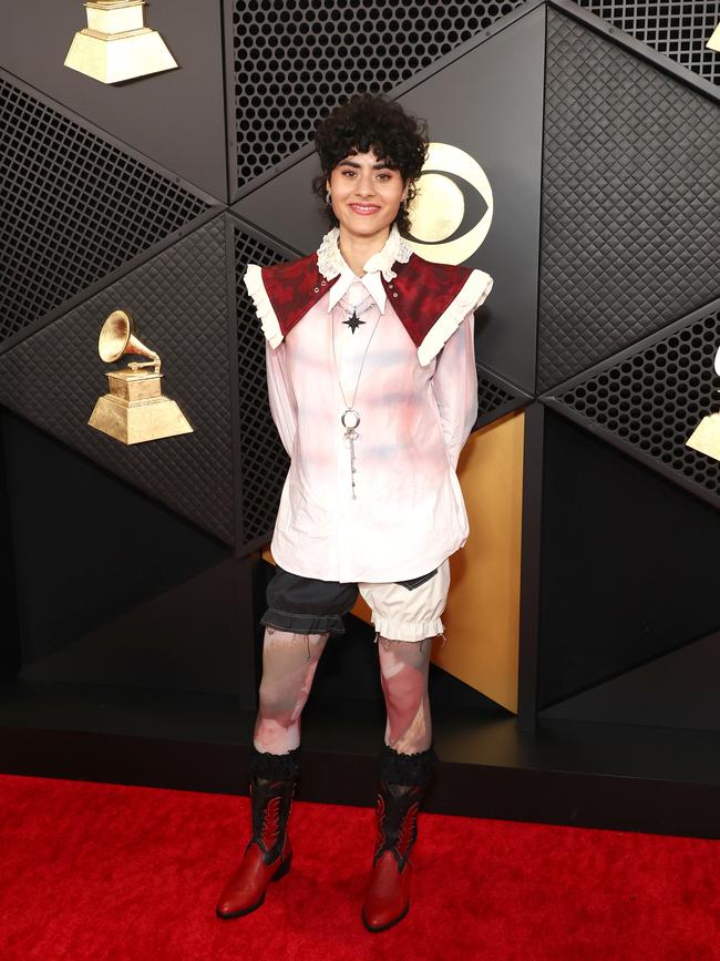 Montaigne attends the 66th Grammy Awards at Crypto.com Arena, where they were nominated for their work on the video game Stray Gods: The Roleplaying Musical. Picture: Matt Winkelmeyer/Getty Images