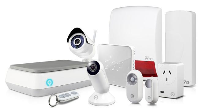 The kit includes a hub, camera, sensors for doors and windows, and a motion sensor.