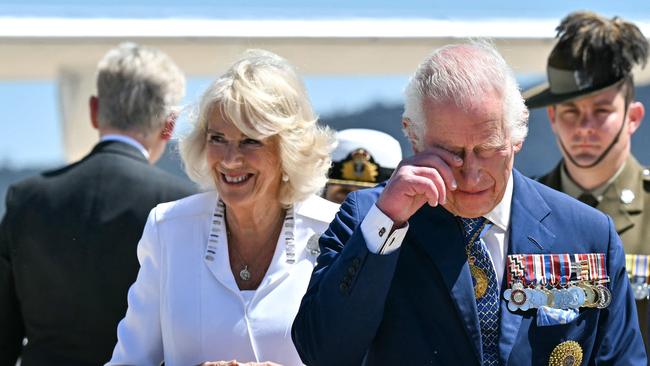 Britain’s King Charles III and Queen Camilla arrive at Defence Establishment Fairbairn in Canberra on October 21, 2024, during their six-day royal visit to Sydney and Canberra. Picture: Saeed KHAN / POOL / AFP