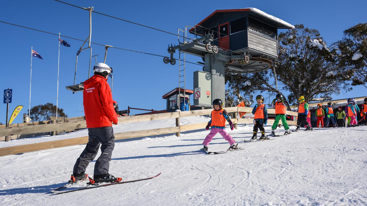 ESCAPE: Children taking ski lessons at Selwyn Snow Resort in the Snowy Mountains, NSW. Picture: Supplied
