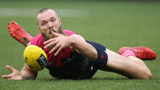 It was a tough day at the office for Max Gawn and the Dees. Picture: Michael Klein