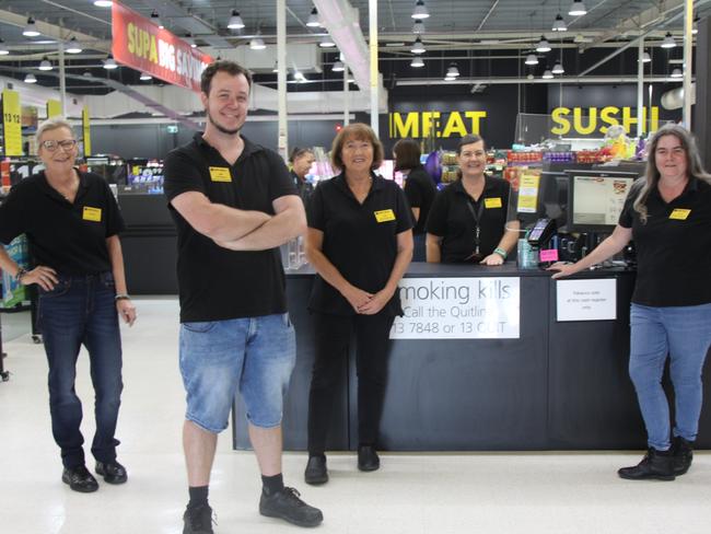 SUPER STAFF: SUPA VALU Ballina sore manager Jamie Kealy with valued long-term staff L- Patricia Hallam, Lynda Carr, Janice Virtue Julie Rule . Photo: Alison Paterson