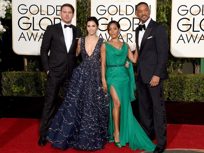 Power couples ... Channing Tatum, Jenna Dewan Tatum, Jada Pinkett Smith and Will Smith. Picture: AFP