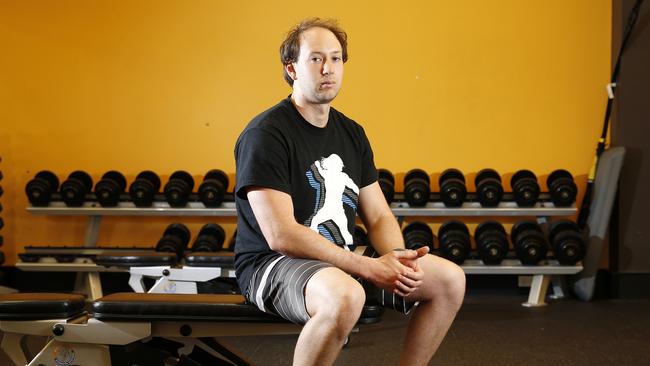 Layt warns it pays to have a spotter after his gym accident. Picture: AAP/Josh Woning