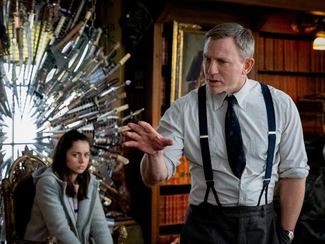 Ana De Armas and Daniel Craig in a scene from the movie Knives Out. Supplied by Studiocanal.