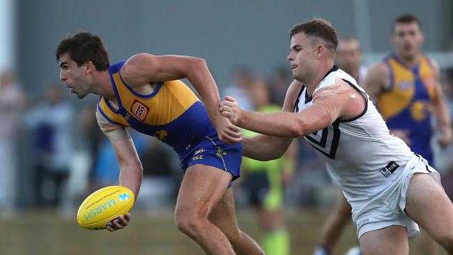 Andrew Gaff (left) was Simeon Thomas-Wilson’s first pick. Picture: Paul Kane/Getty Images.