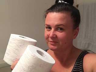 Gatton Star editor Ali Kuchel with toilet paper. Picture: Contributed