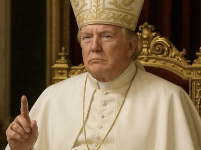 Mr Trump sparked controversy when he posted an AI image of himself as the Pope. Picture: Turth Social