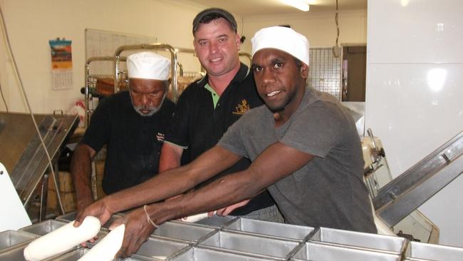 Darren Clark overseeing the Community Baking Project at Hermannsburg.