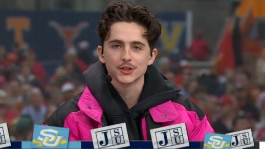 Timothee Chalamet more than held his own on ESPN's College GameDay. Picture: College GameDay/X