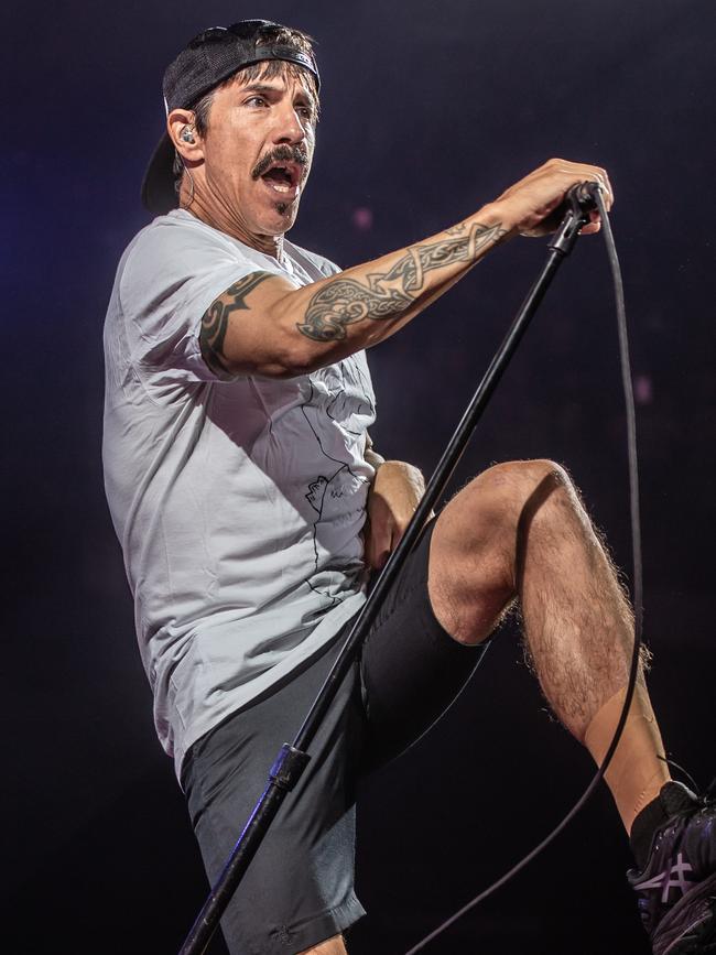 Anthony Kiedis is still as energetic as ever. Picture: Jason Edwards