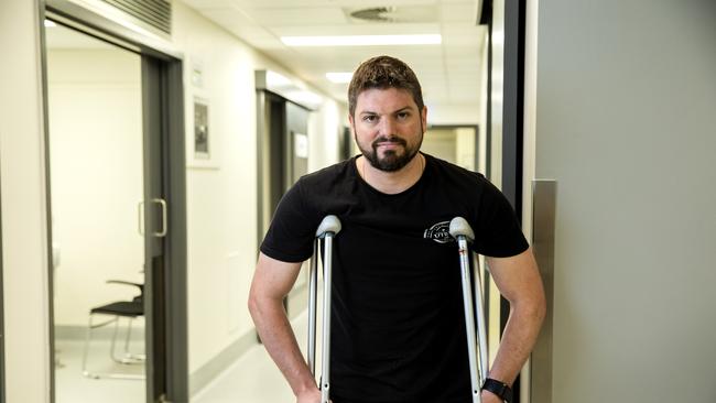 Luciano Bastian Machado from Clayfield poses for a photograph at St Andrew's Hospital, Spring Hill, Wednesday, October 24, 2018 (AAP Image/Richard Walker)