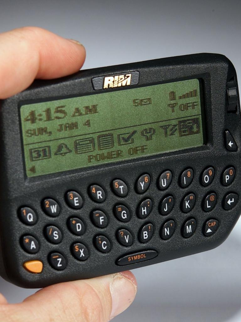 The BlackBerry 850 Wireless email pager was the first BlackBerry device, released by Research In Motion in 1999 Picture: Al Seib/LA Times via Getty Images