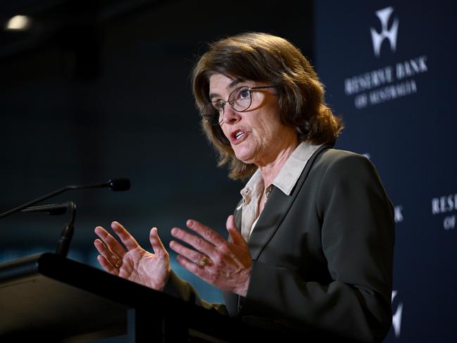 RBA Governor Michele Bullock speaks to media during a press conference in Sydney, Tuesday, September 24, 2024. (AAP Image/Dan Himbrechts) NO ARCHIVING