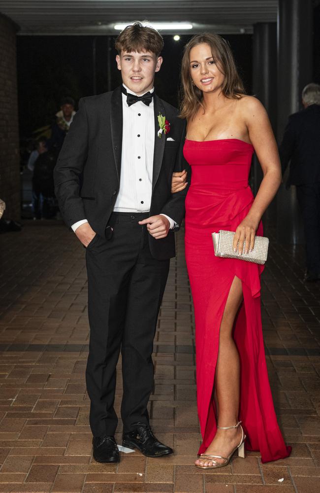 Jordan Taylor and partner Amelie Moore at Toowoomba Grammar School formal at Rumours International, Wednesday, November 13, 2024. Picture: Kevin Farmer