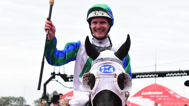 Nolen was a happy man. Picture: Grant Peters - Trackside Photography.