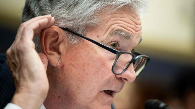 Federal Reserve Chairman Jerome Powell reiterated to US congress the bank’s determination to get inflation under control even at the expense of the economy. Picture: Brendan Smialowski / AFP