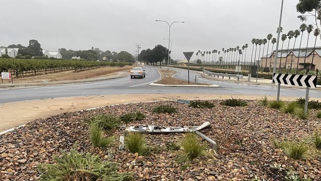 The roundabout where the Tanunda accident occurred. Picture: Jason Katsaras