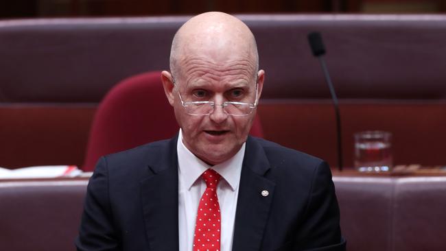 Senator David Leyonhjelm in the Senate Chamber. (Picture: Gary Ramage)