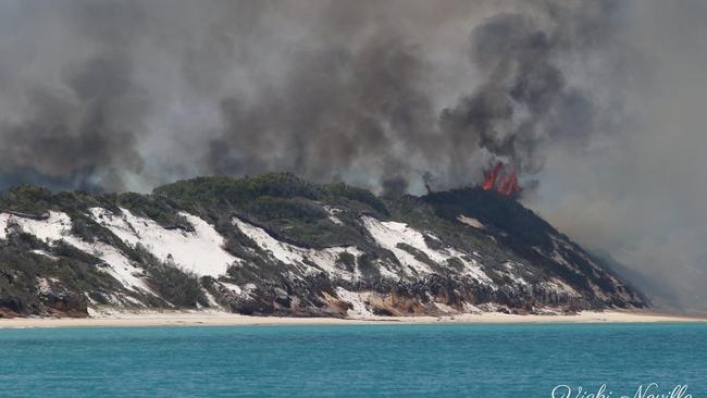 Photos of the fire burning on Fraser Island. - Vicki Neville