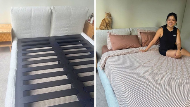 news.com.au checkout test out the new Eva Delve Bed Frame. Here's our honest review. Picture: news.com.au checkout/Melody Teh