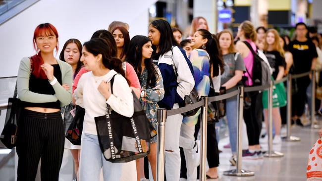 Sephora opened its 23rd store in Indooroopilly Shopping Centre, attracting a big crowd. Picture: John Gass